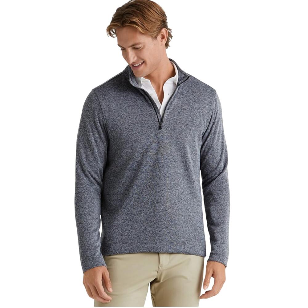 Rhone Gramercy Quarter Zip Pullover, Heathered Charcoal Gray, Men's Size XL